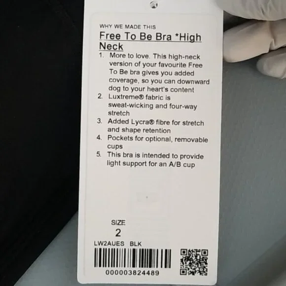 New Lululemon Black Free To Be Hi-Neck Bra *Luxtreme - Picture 3 of 6